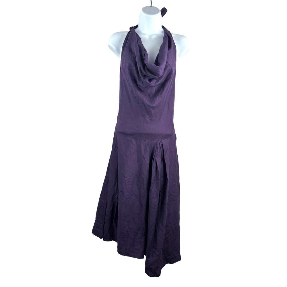 Free People Free-est Jayna midi dress linen blend beach lagen dark purple sz SP